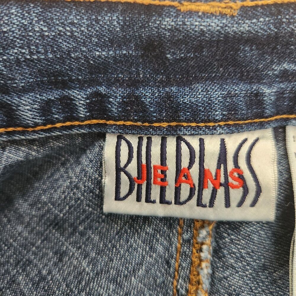 Bill Blass Jean Skirt Women 14 Blue Denim Back Slit Maxi Retro Grunge Casual Y2K - Picture 8 of 15